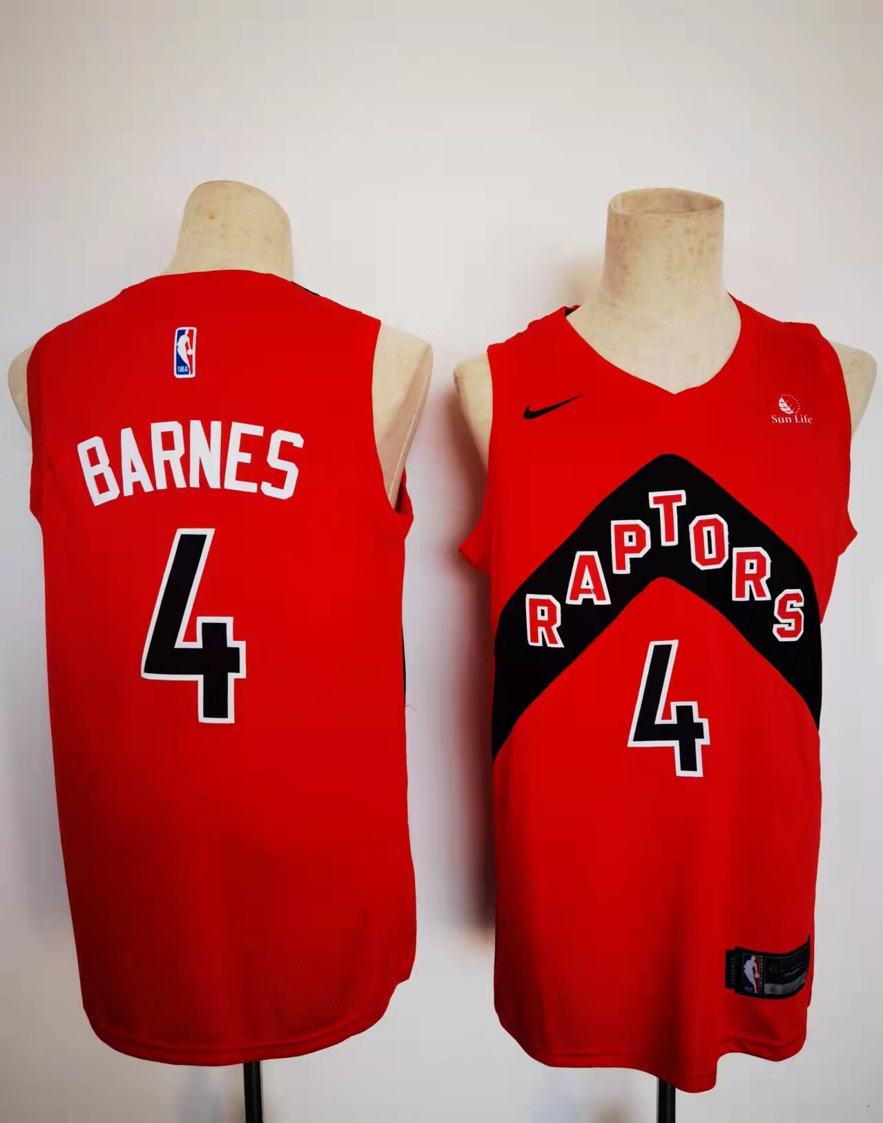 2022 NBA Men Toronto Raptors 4 Barnes red Nike Game city edition Jersey